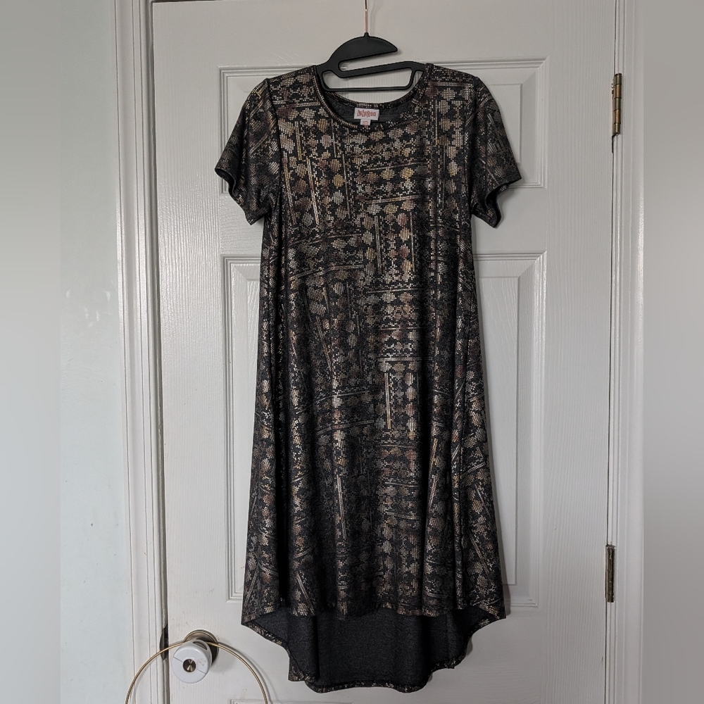 LuLaRoe Black and Tan High Low Dress
